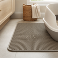 Homebody LitterCatch Mat beside a modern cat litter box