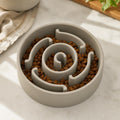 Homebody SlowFlow Bowl with kibble in a neutral kitchen setting